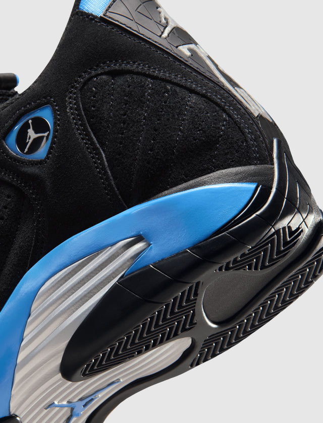 AIR JORDAN 14 RETRO "BLACK/WHITE/UNIVERSITY BLUE"