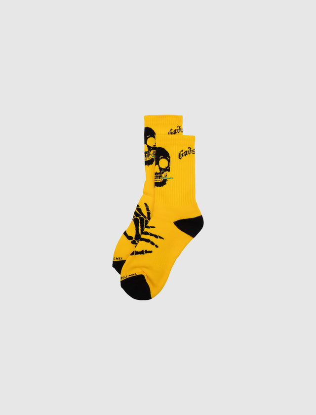 SKULL & ROSES SOCK "YELLOW"