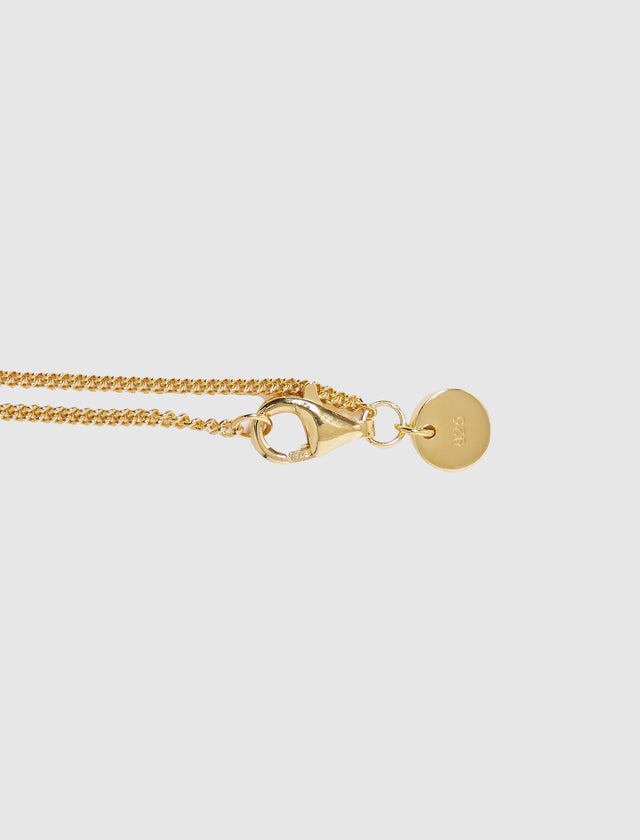 MINI CUSHION PENDANT WHITE CRYSTAL GOLD