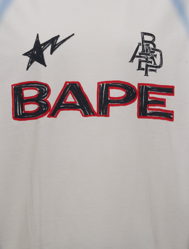 HEAVY WASH HAND DRAW FOOTBALL MULTI LOGO RELAXED FIT TEE