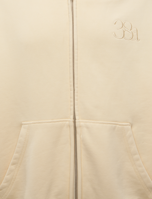 38A KAPUZENJACKE AUS GEBÜRSTETEM FROTTEE MIT VINTAGE-WASCHUNG