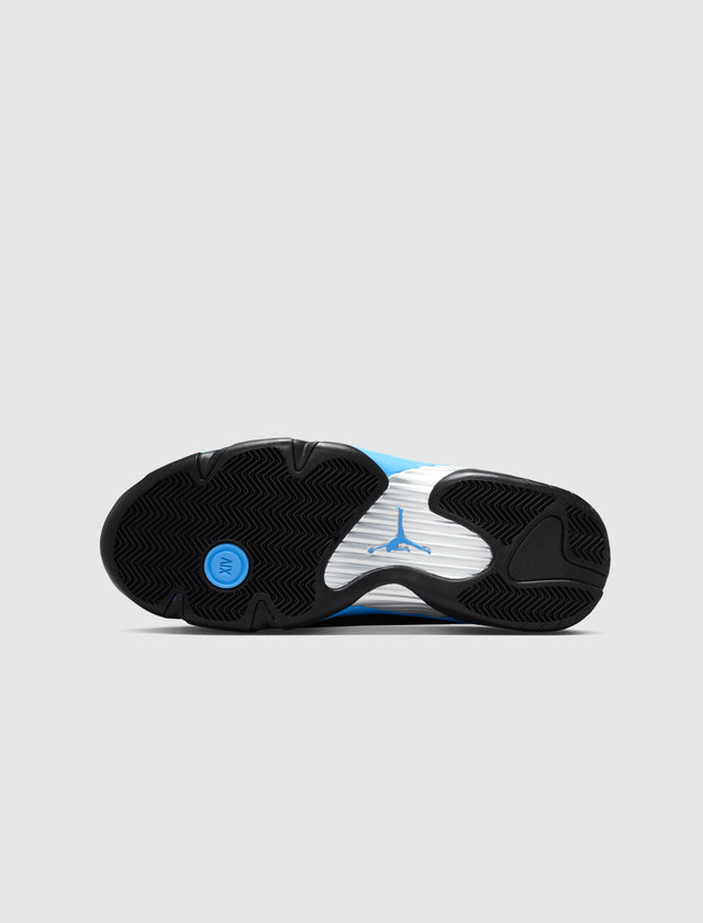 AIR JORDAN 14 RETRO "BLACK/WHITE/UNIVERSITY BLUE"
