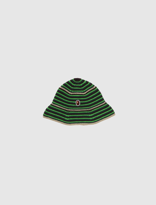 APE HEAD ONE POINT STRIPE KNIT HAT