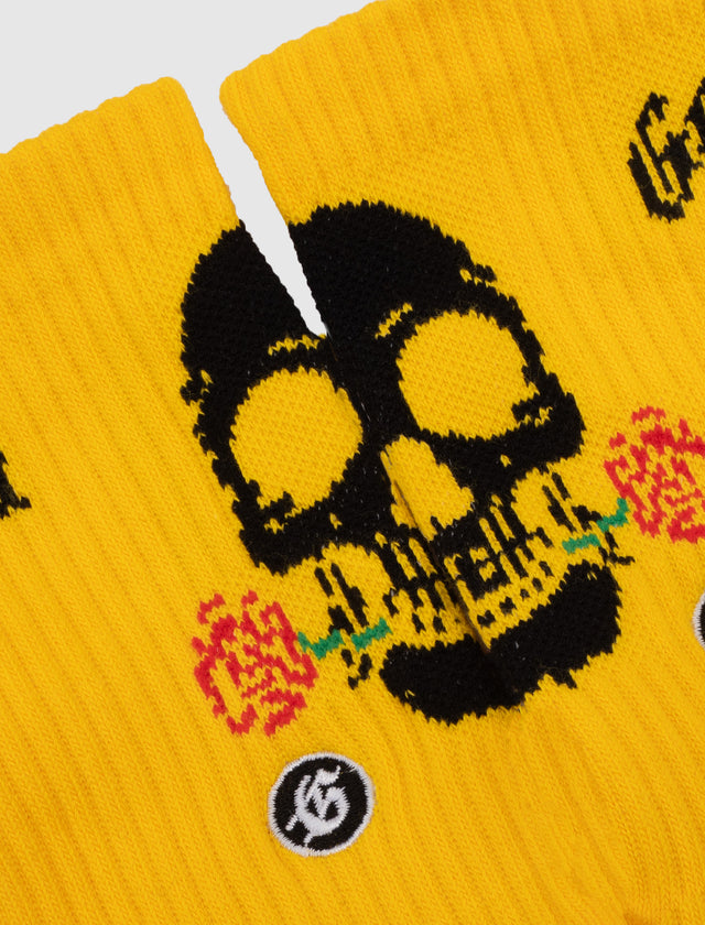 SKULL & ROSES SOCK "YELLOW"